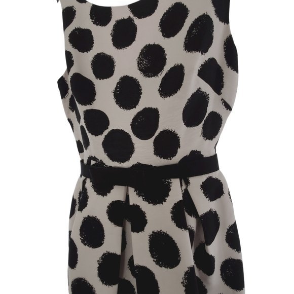 Eliza J Polka Dot Dress  Scoop Neck Pockets Side Zip Size 2P - Picture 15 of 16